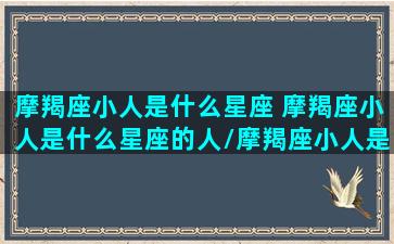 摩羯座小人是什么星座 摩羯座小人是什么星座的人/摩羯座小人是什么星座 摩羯座小人是什么星座的人-我的网站